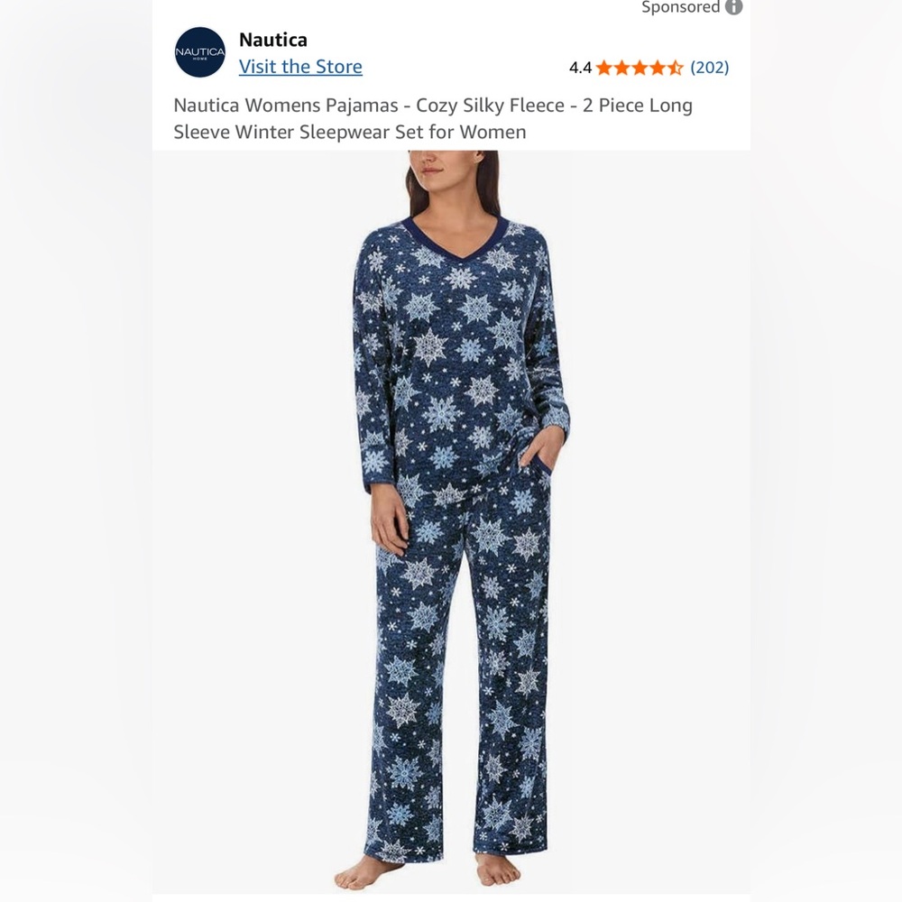 Nautica Cozy Fleece Winter Sleepwear Set for Women
